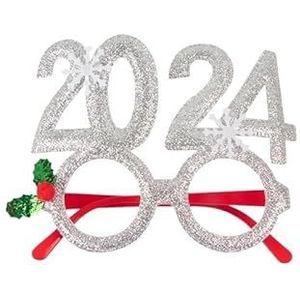 Leuke Kerst Brilmontuur Foto Props Hoofdband Feestdecoratie Creatieve Brillen Volwassen Geschenken (Color : White)