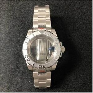 BAMMY 40MM vergrootglas saffierglas horlogekast transparante onderkant horlogeband compatibel for NH35/NH36 bewegingsmodificatieonderdelen (Size : Convex silver steel)