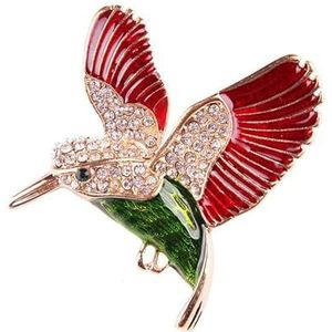 CCYXFB Kolibrie Emaille Revers Pin Leuke Vogel Broche Voor Vrouwen-rood-4.5x4.7cm