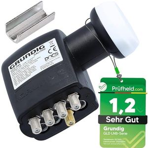 GSS Grundig Unicable LNB 8+4 met LTE, voor 8 deelnemers + 4 Legacy, SCR LNC voor satellietschotel, enkabeloplossing, één kabelsysteem, HD 4K, satellietontvanger, antennespiegel