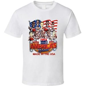 Usa Dream Team 1992 Basketball Caricature T Shirt - White WhiteL