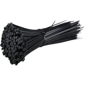 Kabelhuls zelfsluitende plastic nylon stropdas 100 stuks zwart 5x300kabel stropdas bevestigingsring 4 x 200 mm kabelbinder rits wraps riem nylon kabelbinder set (kleur: 4 x 300 mm 100 stuks)