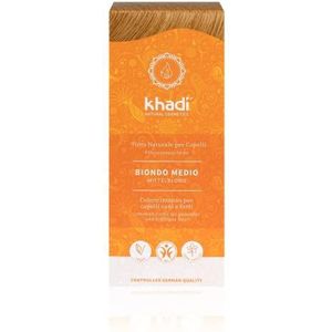 khadi MEDIUM BLOND Plantaardige haarkleur, Dompelt je haar in een warme medium blond met fluweelzachte kleurreflecties, 100% plantaardig, natuurlijk & veganistisch, natuurlijke cosmetica, 100g