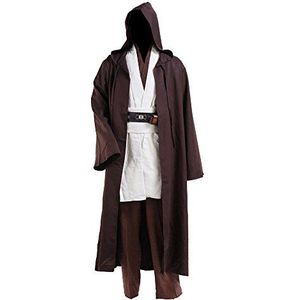 Kostor Obi Wan Kenobi Cospaly kostuum tuniek heren mantel wit, bruin / beige, XX-Large