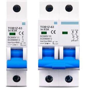 1P 2P DC MCB 6KA 500V 3A 6A 10A 16A 20A 25A 32A 40A 50A 63A Y-connector 1st (grootte: goud 4 stuks, kleur: 40A)