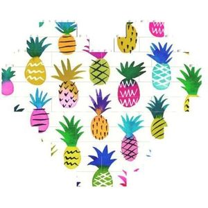 Regenboog ananas gedrukt bouwstenen blok puzzel hartvormige foto DIY bouwsteen puzzel gepersonaliseerde liefde baksteen puzzels voor hem, voor haar, voor geliefden