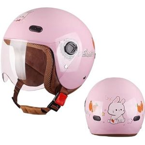 Motorfiets kinder 3/4 retro helmen, vintage open helm for 2-14 jaar for elektrische scooter, go-kart, crossmotor, kinderen(A11)