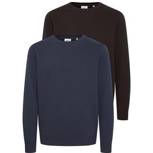 !Solid SDColinreg Sweatshirt voor heren, 2 stuks, trui met ronde hals, katoenmix, regular fit, Marineblauw/Zwart (204036), L