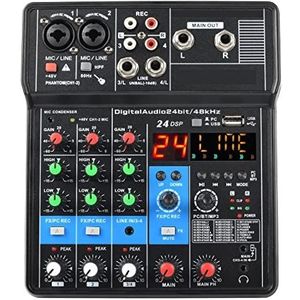 Audio DJ-mixer 4-kanaals Sound Mixer Bluetooth-functie 24 effecten USB Computer Record Play Live Broadcast Mixing Console Podcast-apparatuur