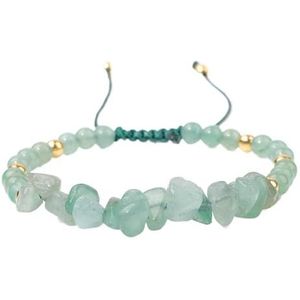 Onregelmatige groene grindarmbanden Steen Amethisten Armbanden Dames Verstelbare touwarmbanden (Style : One size_No.6 Aventurine)