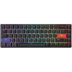 QPSJXN G65 TKL Mechanisch Toetsenbord met Snelle Trigger Magnetische Schakelaar RGB Compacte 68 (zwart-OEM-ABS)