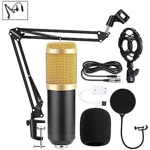 Geluidskaartkit, BM800 V10XPro Mixer Geluidskaart Studio Audio Mixer Zingen Ruisonderdrukking Microfoon Voice Live-uitzending Telefoon Computer Opnemen(BM800 Gold Set)