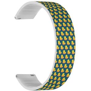 RYANUKA Solo Loop Band Compatibel met Amazfit GTS 4 / GTS 4 Mini/GTS 3 / GTS 2 / GTS 2e / GTS 2 mini/GTS (gele rubberen eend) Quick-Release 22 mm rekbare siliconen band band accessoire, Siliconen,