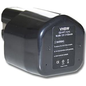 vhbw NI-MH accu 2100 mAh (12 V) compatibel met gereedschap Rothenberger Romax Pressliner vervanging voor Hitachi EB12, EB1224, EB12B, EB12G, EB12M.