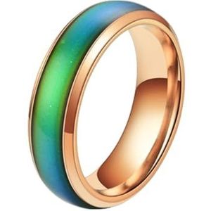 Mood Ring, Thermochromic Ring, Good Quality Stainless Steel Rings Jewelry will be a Special Gifts for Women or Men (Rose gold,#7)