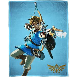 The Legend of Zelda woondeken, Arrow blauw, 160 x 200 cm, superzachte flanellen deken, knuffeldeken, bankdeken, coral-fleece deken, Hyrule Triforce links wakening Breath of the Wild Pass. beddengoed