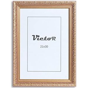Victor Vintage Fotolijst “Rubens” in 21x30 cm (A4) Rosé Goud - Staaf: 30x20mm - Echt Glas - Fotolijst Barok - Antiek - Fotolijst 20x30 Vintage - Fotolijst A4 Vintage