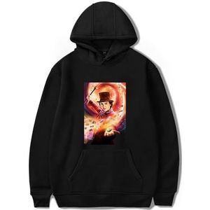 IZGVLELIHN Wonka Merch Trainingspak met capuchon voor jongens en meisjes, modieuze trui, uniseks, voor dames en heren, trendy, hiphop, hoodie, casual streetwear, Zwart, XXS