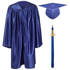 GraduationMall Afstudeerjurk en Pet voor Kinderen Afstudeertalar met Doktershoed 2024 voor Kleuterschool Afstudeerfeest Koningsblauw 27 S(107-114cm)
