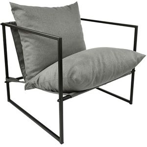 X-Group4th Set van 2 stoelen designer metalen frame extra groot, geschikt voor buiten en binnen, ideaal voor tuin en woonkamer, relaxstoel, zonneligstoel met afneembare kussens, antraciet, 80x78x70cm