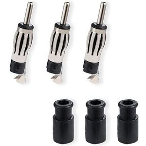 Vecys 3 Stuks DIN Stekker Krimp Connector Rechte Adapter FM/AM Auto Radio Antenneverbinding DIN Stekker Lantaarn Adapter voor Kabel RG58 RG174 FM/AM Digitale Radio