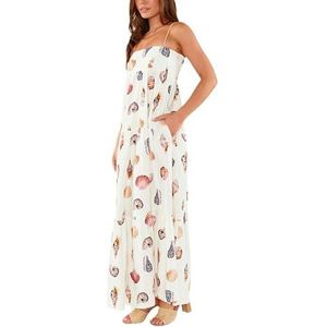 ZFLBDBG Dress Spring And Summer Women's Sexy Suspenders Casual Print Layered Large Skirt Holiday Party Daily Dress-printing-l
