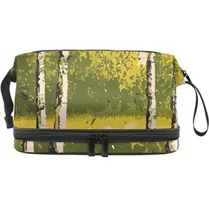 Make-up tas - grote capaciteit reizen cosmetische tas, kunst olieverfschilderij (1), Meerkleurig, 27x15x14 cm/10.6x5.9x5.5 in