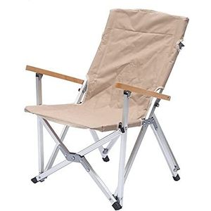 Camping klapstoel inklapbare gewatteerde armstoel stoel draagbaar buiten met armleuningen for gazon tuin achtertuin zwembad veranda (Color : Khaki)