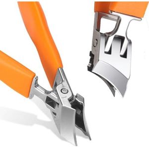 Grote nagelknipper, nagelknipper met puntige neus, grote nagelknipper met platte mond, nagelknipper, thuisgereedschap for het knippen van nagels(Orange)