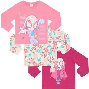 Ghost Spider Three Pack 100% gekamd katoen T-shirts met lange mouwen Spiderman, Meerkleurig, 5-6 jaar