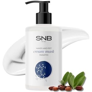 SNB Professionele hand- en voetcrème, masker paraffine 250 ml met jojoba-olie, hyaluronzuur, omega-6- en 9-vetzuren, handverzorging en voetverzorging, voor zeer droge en gebarsten huid, verzorgend