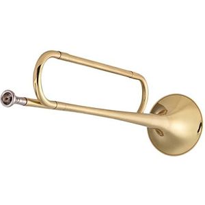 Trompet Hoorn Gouden B Flat Bugle Call Trompet/C Bugle Messing Materiaal Instrumenten Met Mondstuk Voor Schoolband Bugel (Color : C Bugle)