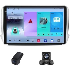 Autoradio 2 Din met Carplay Android Auto Wireless,geldt voor Peugeot 2008 1 2013-2020 10inch touchscreen Bluetooth Stereo Auto FM-radio RDSRadio/USB/AM/FM/Wifi achteruitrijcamera(NF-2)