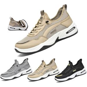 Wandelschoenen met orthopedisch comfort, instapschoenen met steun voor de voetboog, outdoor wandelschoenen voor heren, comfortabele en ademende schoenen(Khaki,44 EU)