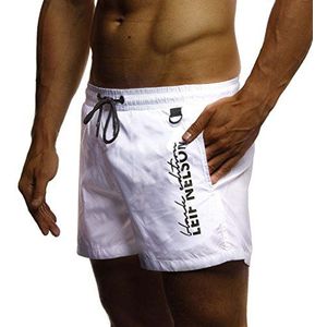 Leif Nelson LN-9215 Zwembroek voor heren, zwembroek voor heren, zwembroek voor heren, zwembroek voor mannen, zwemshorts voor heren en heren, zwembroek, wit, S