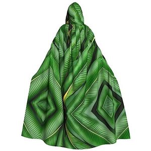 FRESQA Banana Leaf Green Unisex Hooded Lange Polyester Cape, Cosplay Kostuums Kerstfeest Vampieren Mantel