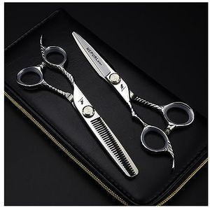 Kappersschaar - Linkshandige Serie - Snijschaar en Uitdunnen Kappersschaar Set - 15,5 cm