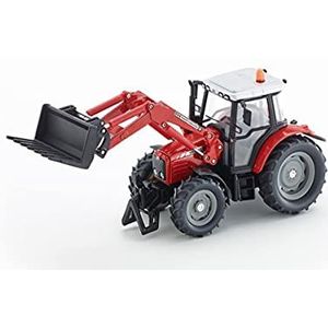 siku 3653, Massey Ferguson with Front Loader Fork, 1:32, Metal/Plastic, Red, Steerable with rotating beacon