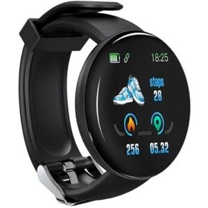 Smart Watch Smart Watch voor heren en dames, hartslag- en bloeddrukmeter, fitnesstracker, slimme armband (kleur: zwart)