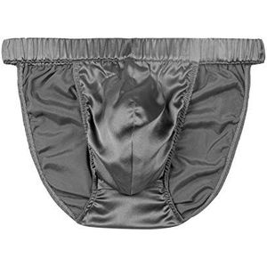 SilRiver - Zijden Bikinislip - Donker Zilver - Heren