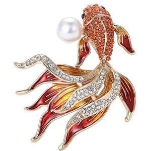 Verfijnde Goldfishing Reversspeld in Stevige Legering Gemakkelijk te dragen voor Partijenbenodigdheden en Stadiumprestaties, Medium, Metaal, Geen edelsteen