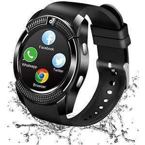 Smart Watch, Bluetooth Smart Watch waterdichte smartwatch met camera, WhatsApp, Facebook, horloge, telefoon, sportarmband, polshorloge, smartwatch voor Android en iOS vrouwen, mannen