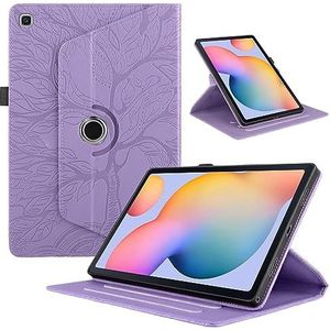 ZZjingli for Samsung Galaxy Tab A7 Lite T220 Tree Life Reliëf Rotatie Lederen Tablet Case (Paars) (Rose Goud) (Rood) enz. (Color : Purple)