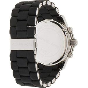 Michael Kors Runway zwart getint polyurethaan chronograaf horloge op roestvrij stalen band voor heren Mk8107