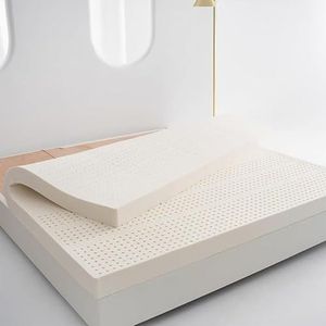 WJIANY Matras Van Natuurlijk Latex Medium Stevig Gevoel 5 cm Latexmatras Thuismatras Eenpersoonsmatrassen Met Hoes Tweepersoonsmatras, Tweepersoonsbed,100cmx190cm