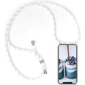 SNCLET Silicone Case for Samsung Galaxy A15 Crossbody Case Necklace for Samsung Galaxy A15 Phone Cover Lanyard Case Holder Cord Strap Pouch Anti-Scratch Transparent TPU Case for Samsung A15 (White)