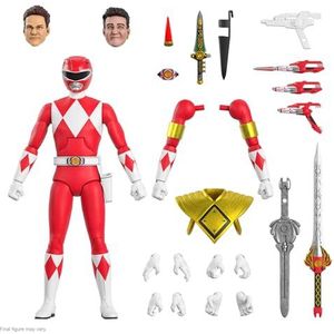 Super7 Mighty Morphin Power Rangers Ultimate Red Ranger figuur, 18 cm