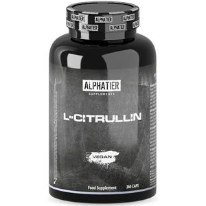 Alphatier L-Citrulline Malate Capsules - 360 Caps hautement dosées + végétalien - Champion L-Citrulline Malate DL 2:1 - Qualité Premium sans additifs
