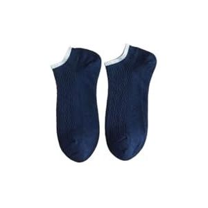 Korte katoenen sokken for heren, lente en zomer dunne effen kleur ondiepe sokken, deodorant casual sportsokken (10 paar)(Size:Blue)
