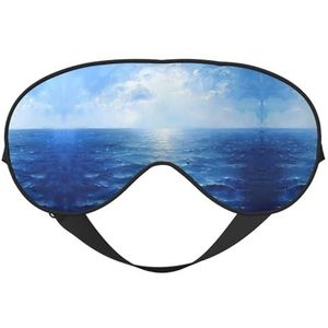 Blue Ocean Sea Eye Mask Unisex Zero Eye Pressure Oogmasker Zachte Oogschaduw Cover voor op reis